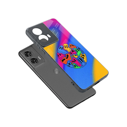 Melted Joy sleek motorola edge 50 fusion cover with tempered glass back and TPU edges