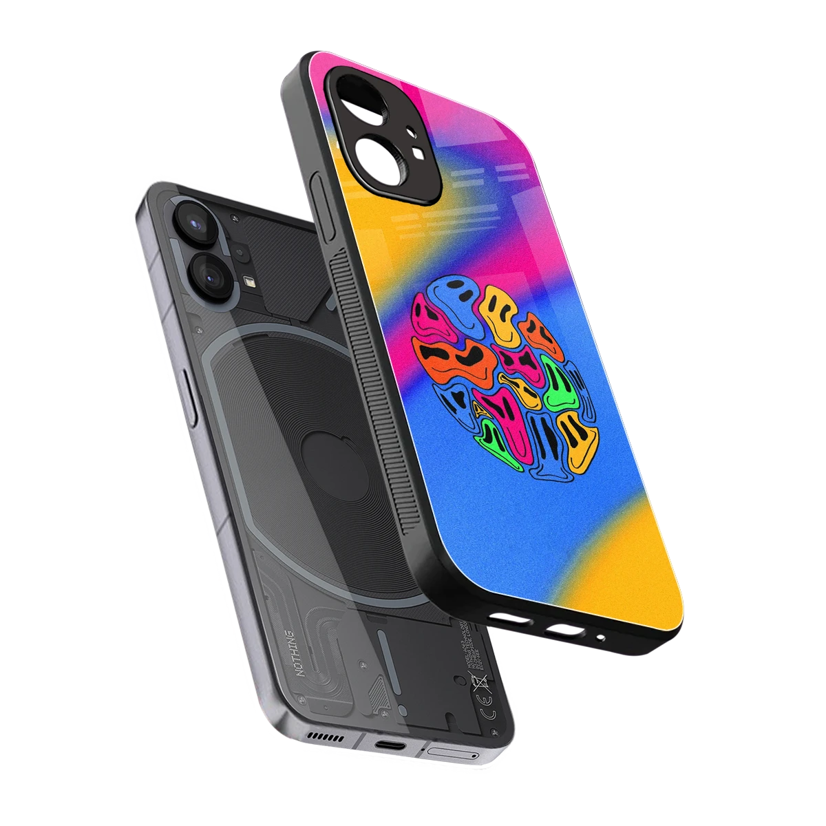 Melted Joy sleek nothing phone 1 cover with tempered glass back and TPU edges