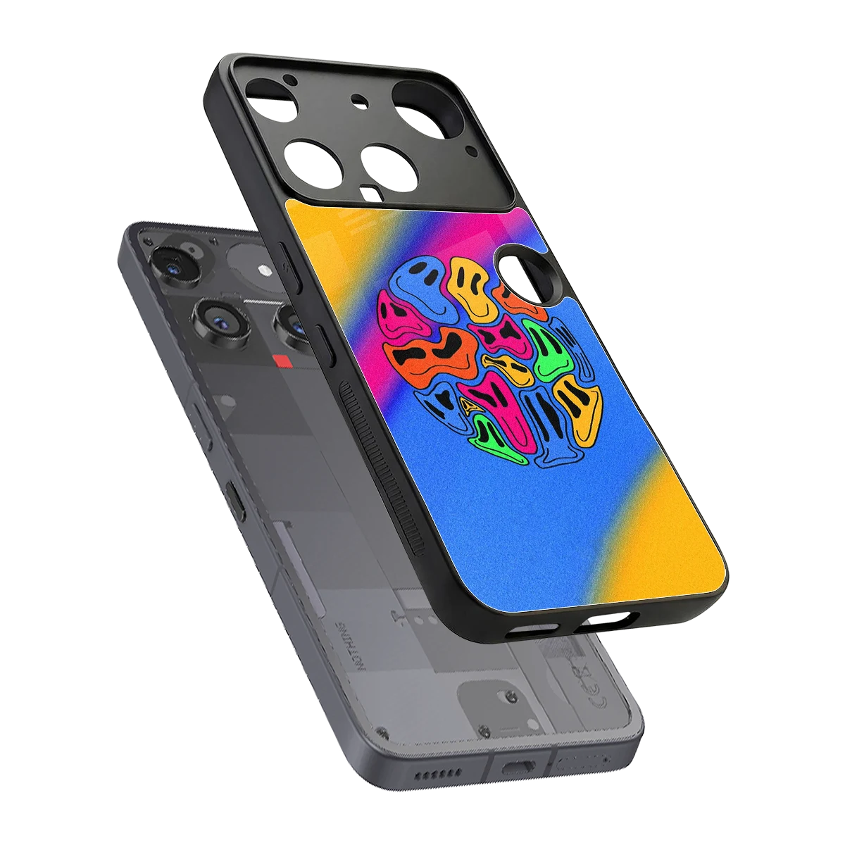 Melted Joy sleek nothing phone 3 cover with tempered glass back and TPU edges