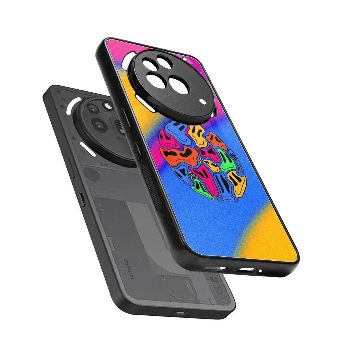 Melted Joy sleek nothing phone 3a pro cover with tempered glass back and TPU edges