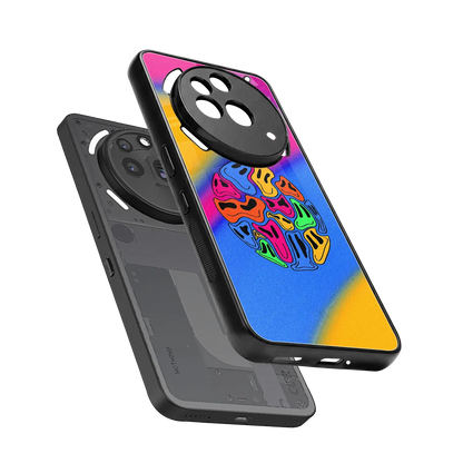 Melted Joy sleek nothing phone 3a pro cover with tempered glass back and TPU edges