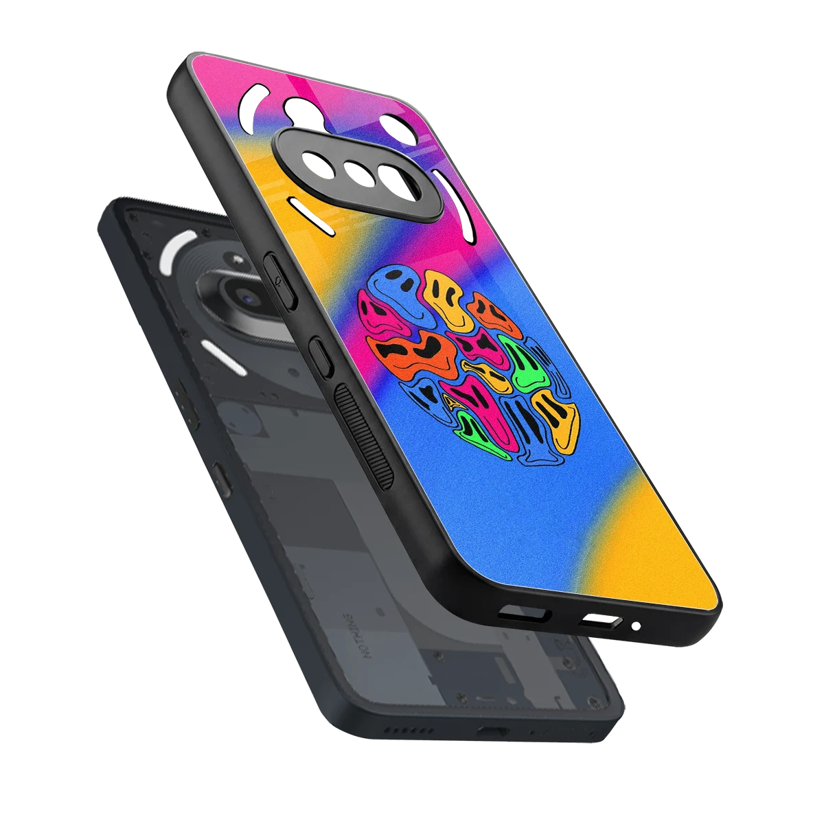 Melted Joy sleek nothing phone 3a cover with tempered glass back and TPU edges