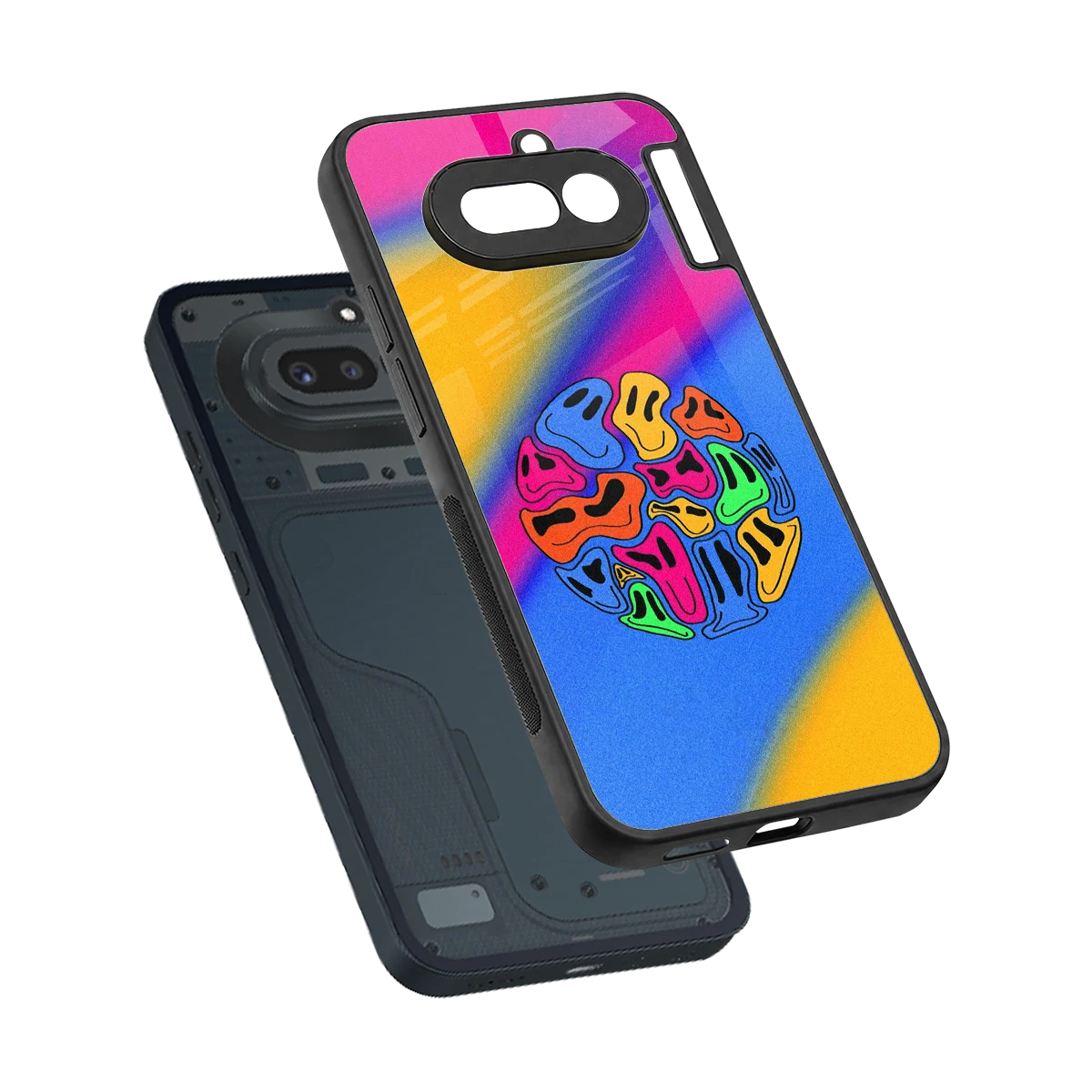 Melted Joy sleek nothing phone 4a cover with tempered glass back and TPU edges