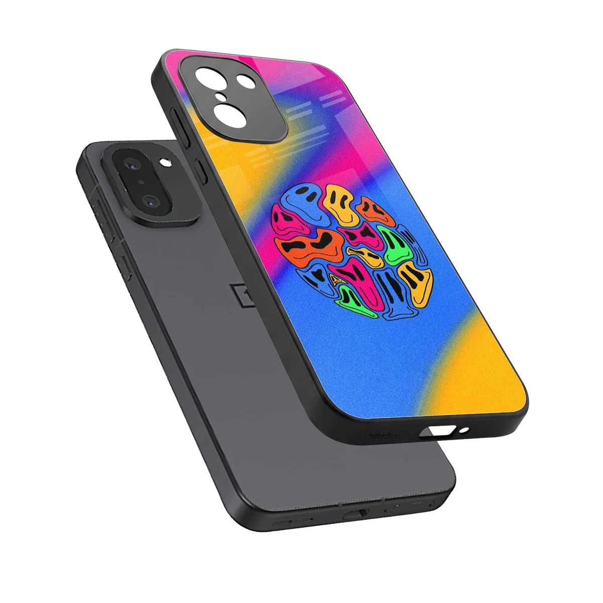 Melted Joy sleek oneplus 15r cover with tempered glass back and TPU edges