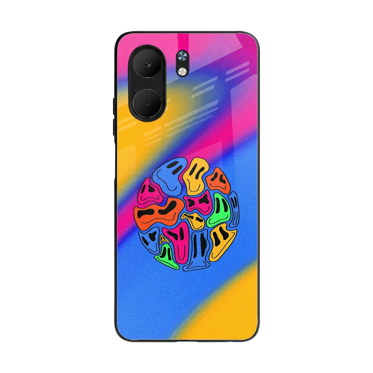 Melted Joy back phone cover | glass case for oppo a5x 5g
