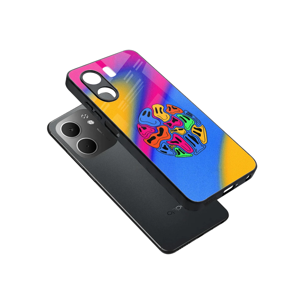 Melted Joy sleek oppo a5x 5g cover with tempered glass back and TPU edges