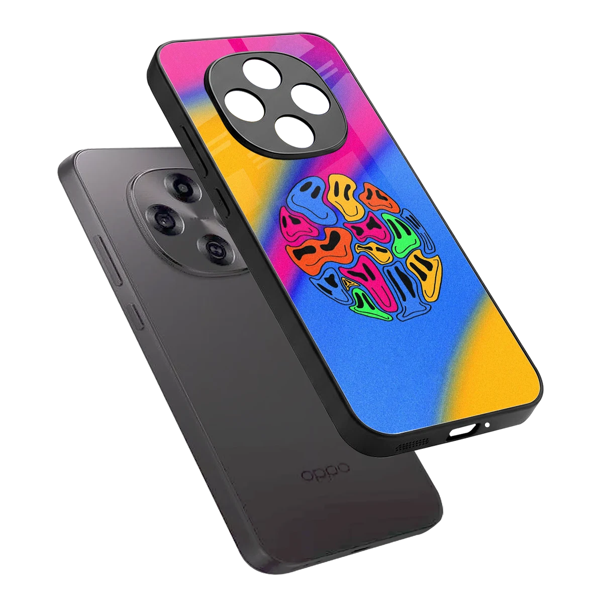Melted Joy sleek oppo f31 pro 5g cover with tempered glass back and TPU edges