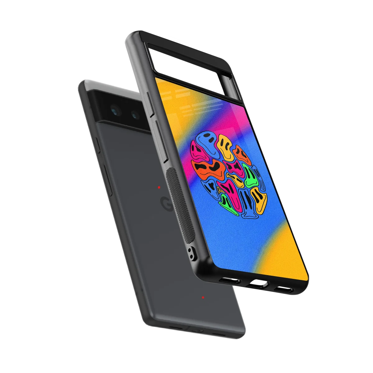 Melted Joy sleek google pixel 6a cover with tempered glass back and TPU edges