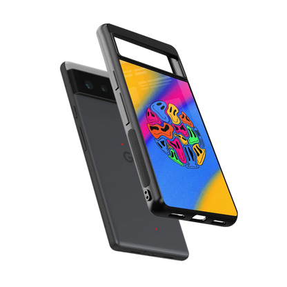 Melted Joy sleek google pixel 6a cover with tempered glass back and TPU edges