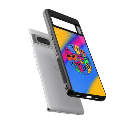 Melted Joy sleek google pixel 7a cover with tempered glass back and TPU edges