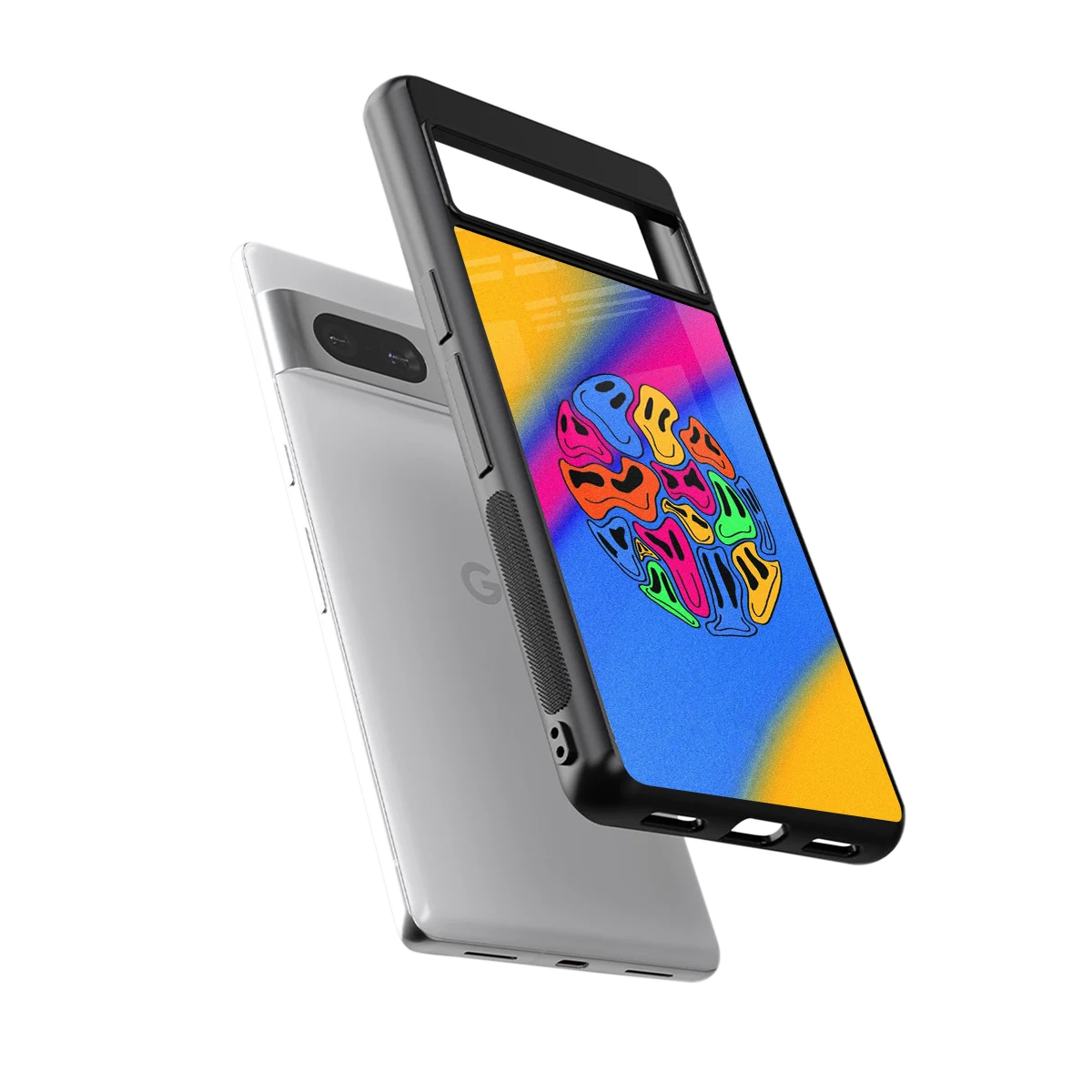 Melted Joy sleek google pixel 7 cover with tempered glass back and TPU edges