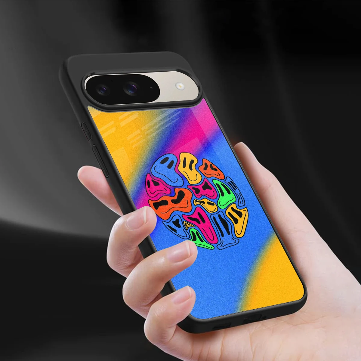 Melted Joy sleek google pixel 9 cover with tempered glass back and TPU edges