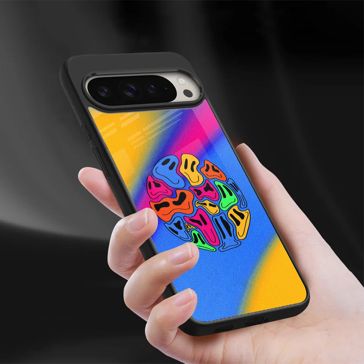 Melted Joy sleek google pixel 9 pro cover with tempered glass back and TPU edges