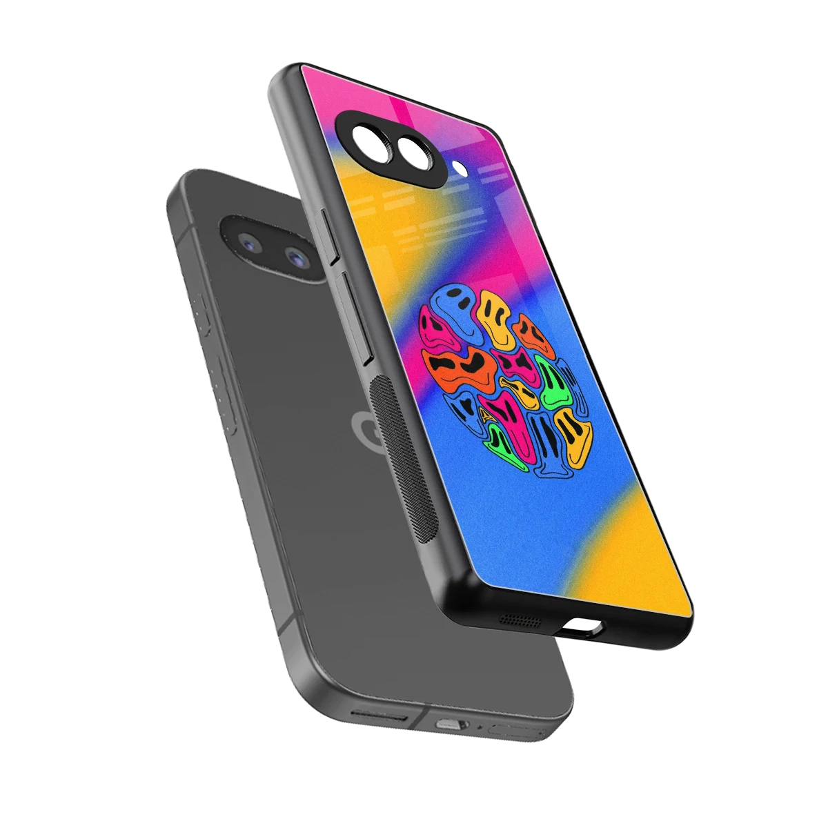 Melted Joy sleek google pixel 10a cover with tempered glass back and TPU edges