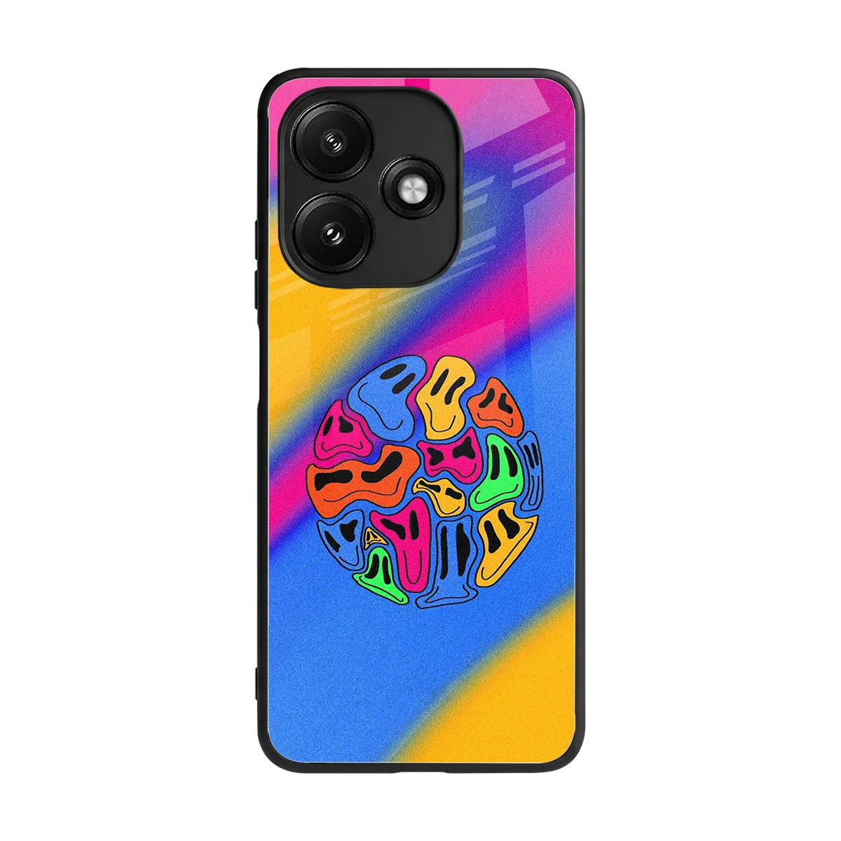 Melted Joy back phone cover | glass case for redmi 12 5g