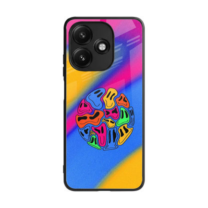 Melted Joy back phone cover | glass case for redmi 12 5g