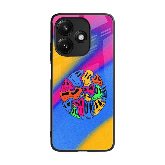 Melted Joy back phone cover | glass case for redmi 12 5g