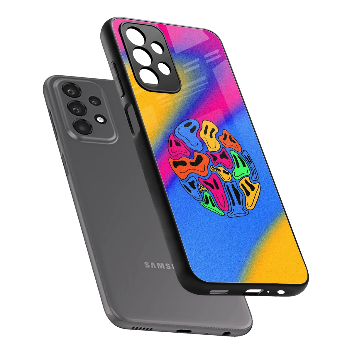 Melted Joy sleek samsung galaxy a23 cover with tempered glass back and TPU edges
