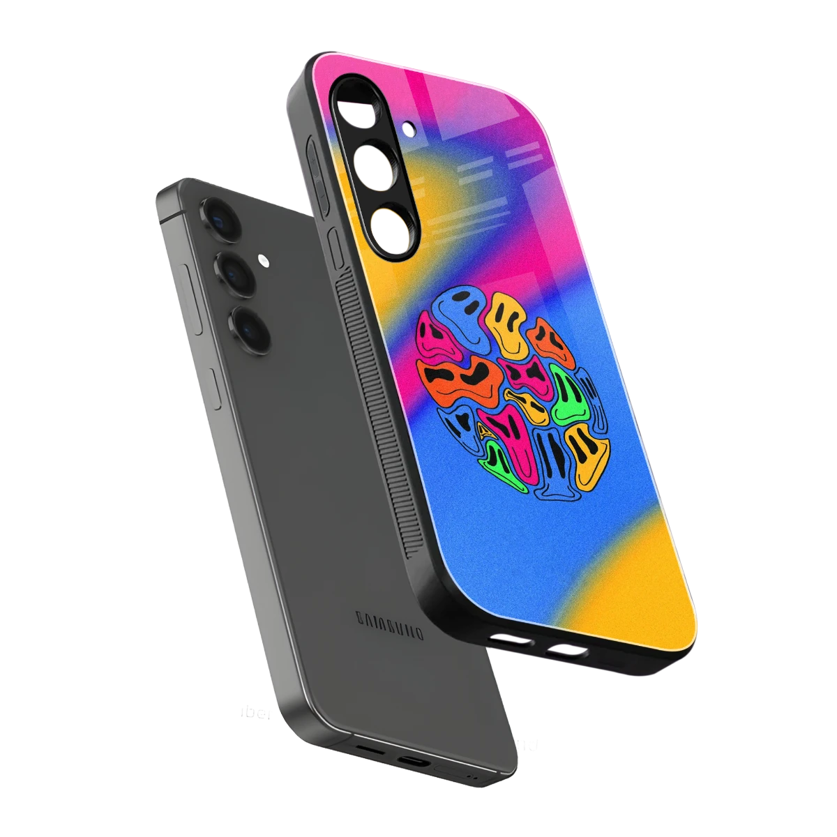 Melted Joy sleek samsung galaxy s25 cover with tempered glass back and TPU edges