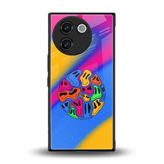 Melted Joy back phone cover | glass case for vivo v30e