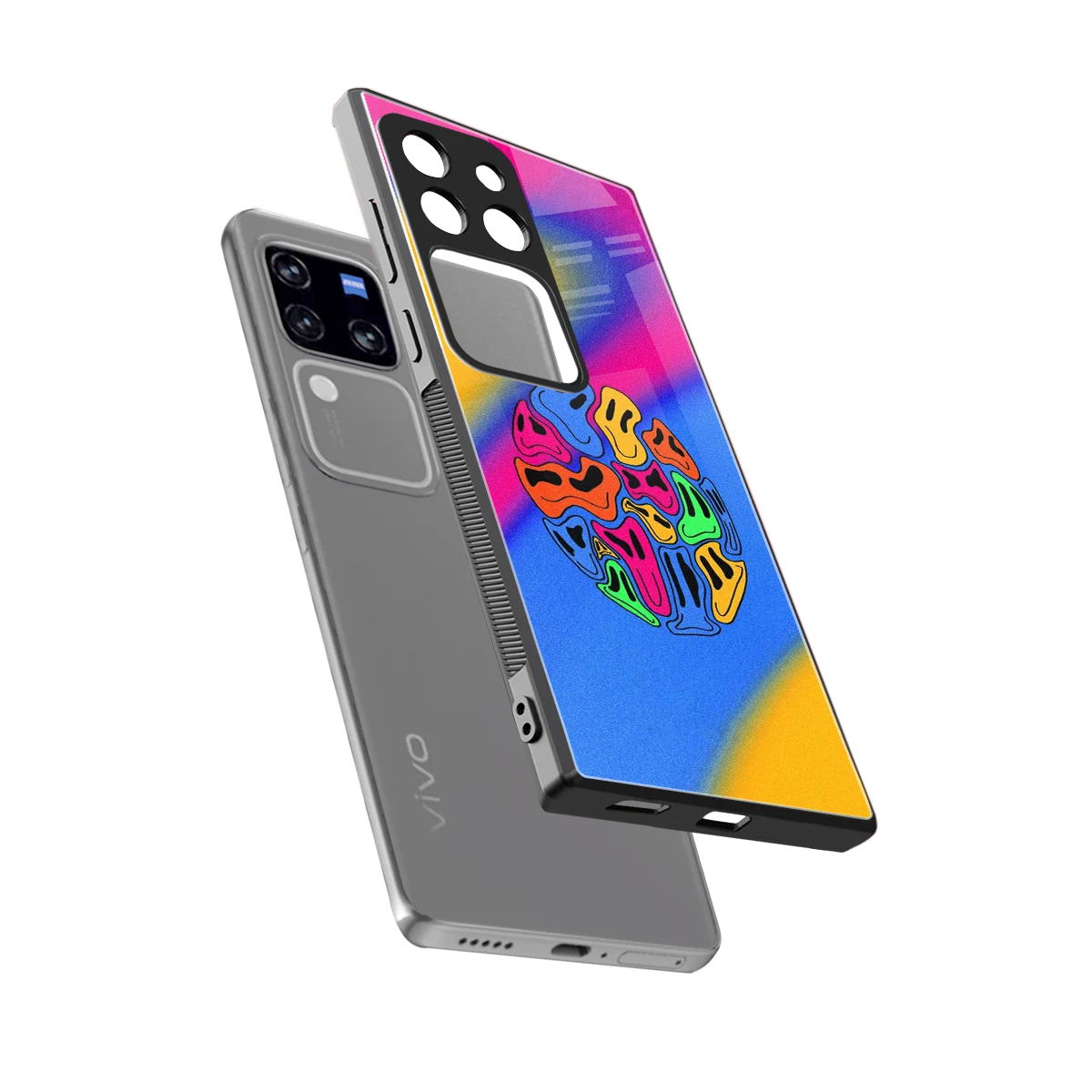 Melted Joy sleekvivo v30 pro cover with tempered glass back and TPU edges