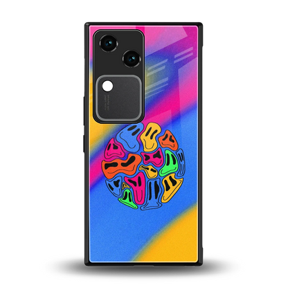 Melted Joy back phone cover | glass case for vivo v30