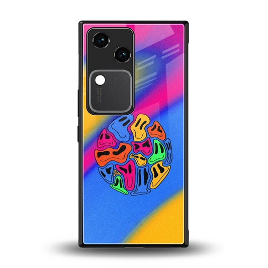 Melted Joy back phone cover | glass case for vivo v30