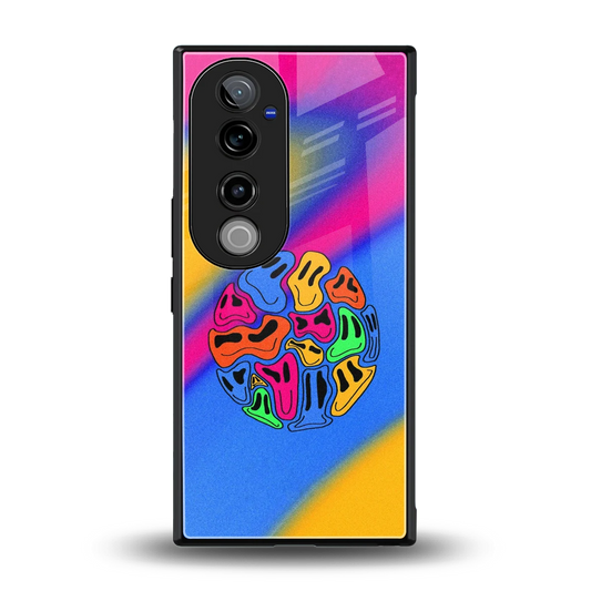 Melted Joy back phone cover | glass case for vivo v40 pro
