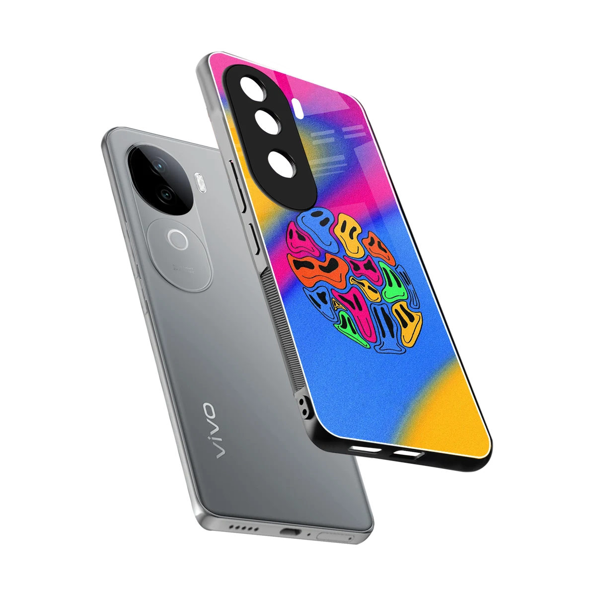 Melted Joy sleek vivo v40e cover with tempered glass back and TPU edges