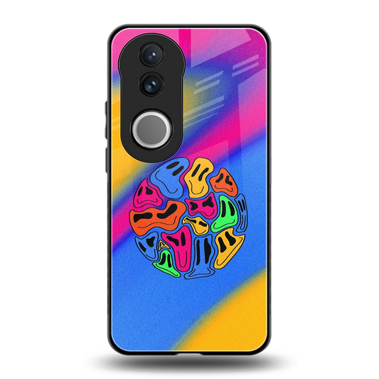 Melted Joy back phone cover | glass case for vivo v50