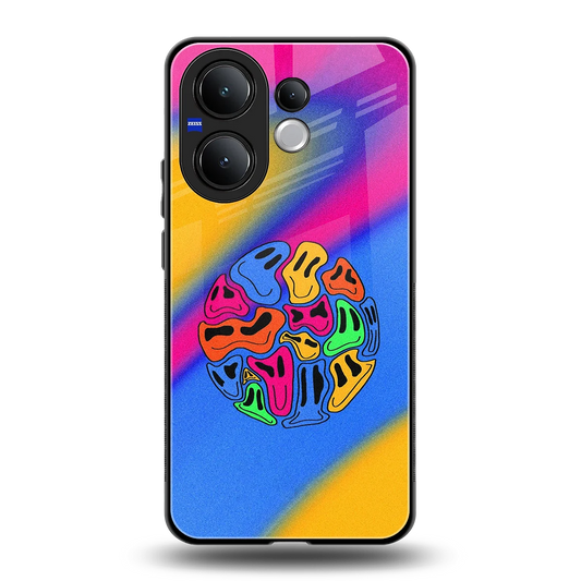 Melted Joy back phone cover | glass case for vivo v60