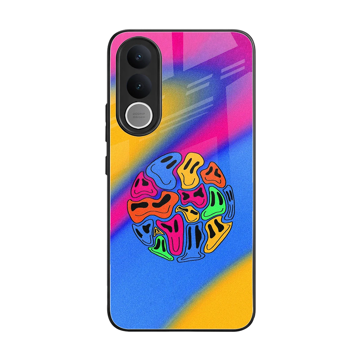 Melted Joy back phone cover | glass case for vivo v70 fe