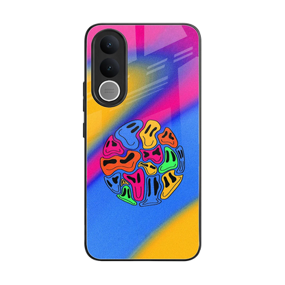 Melted Joy back phone cover | glass case for vivo v70 fe