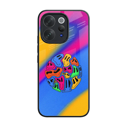 Melted Joy back phone cover | glass case for vivo v70