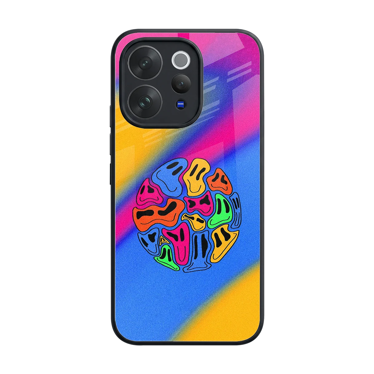 Melted Joy back phone cover | glass case for vivo v70 elite