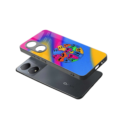 Melted Joy sleek Vivo-y100 cover with tempered glass back and TPU edges