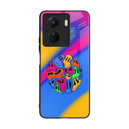 Melted Joy back phone cover | glass case for vivo y16