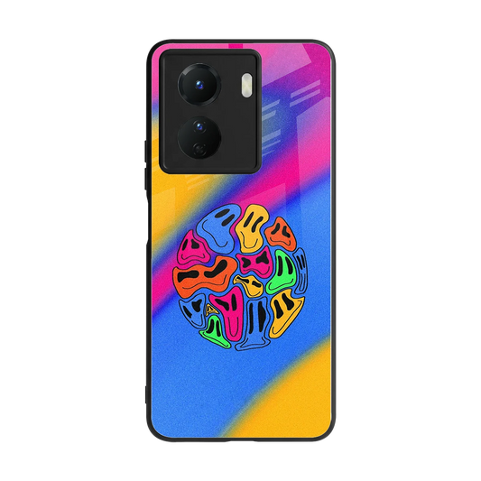 Melted Joy back phone cover | glass case for vivo y16