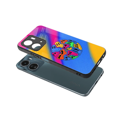Melted Joy sleek vivo y16 cover with tempered glass back and TPU edges
