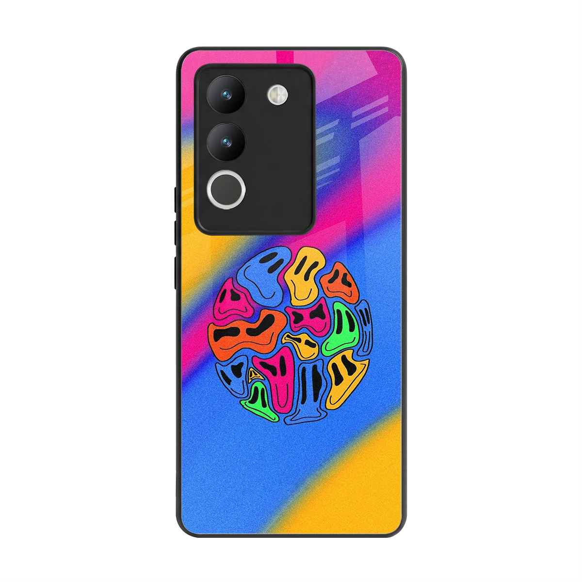 Melted Joy back phone cover | glass case for vivo y200 5g