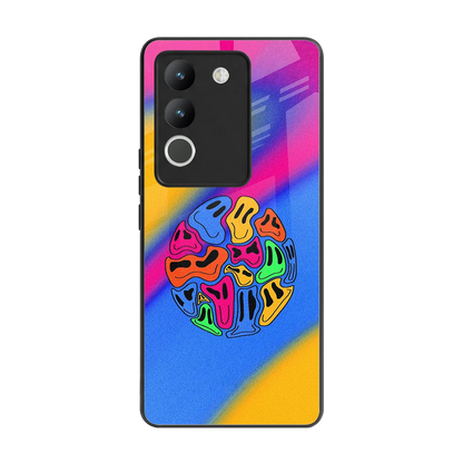 Melted Joy back phone cover | glass case for vivo y200 5g
