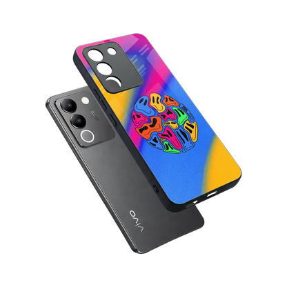Melted Joy sleek vivo y200 5g cover with tempered glass back and TPU edges