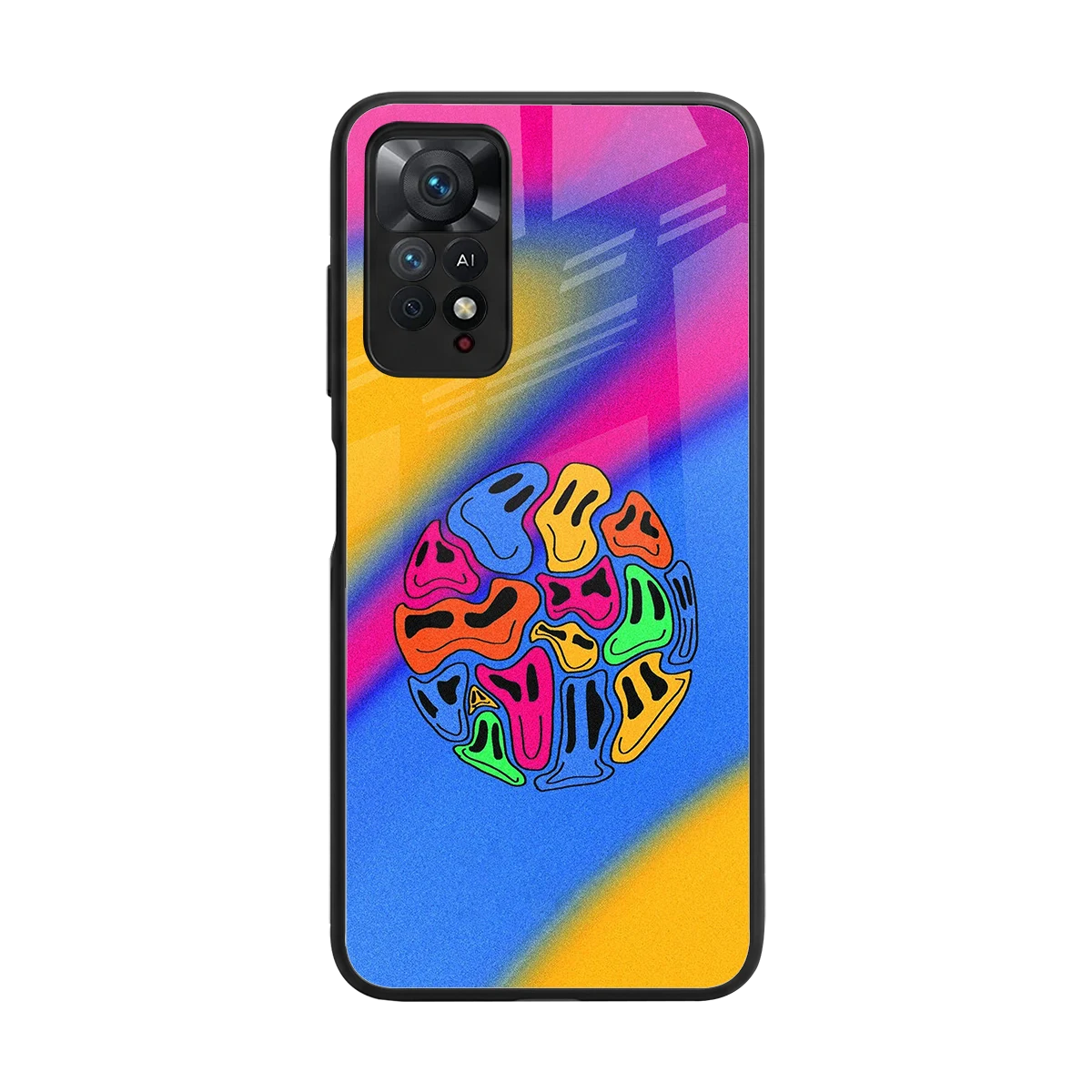 Melted Joy back phone cover | glass case for redmi note 11 pro
