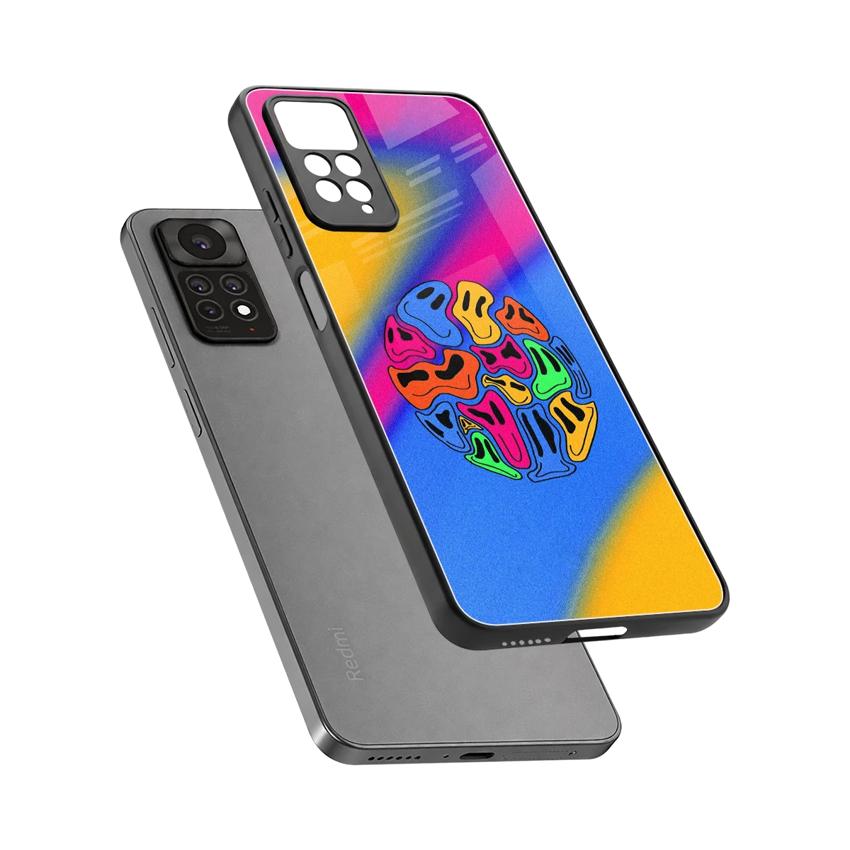 Melted Joy sleek redmi note 11 pro cover with tempered glass back and TPU edges