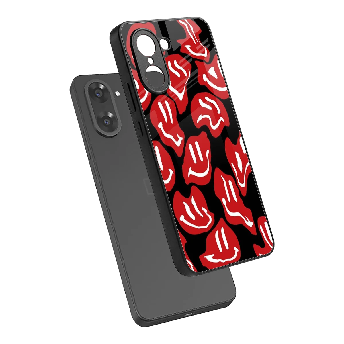 Melting Smiley sleek oneplus nord ce5 5g cover with tempered glass back and TPU edges