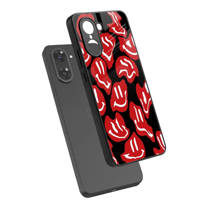 Melting Smiley sleek oneplus nord ce5 5g cover with tempered glass back and TPU edges