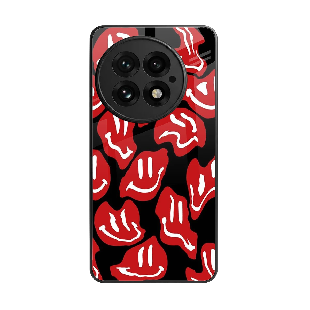 Melting Smiley back phone cover | glass case for oneplus 13