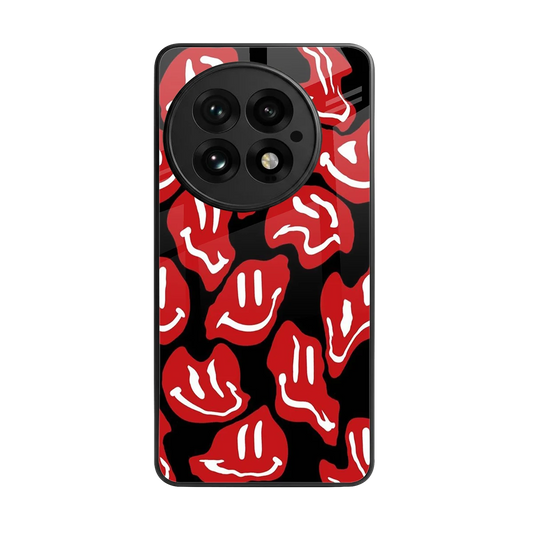 Melting Smiley back phone cover | glass case for oneplus 13