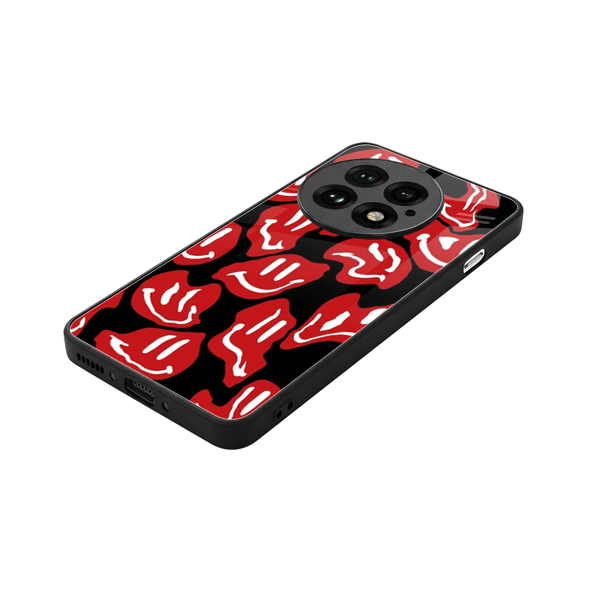 Melting Smiley stylish phone case for oneplus 13 | glossy glass and slim fit