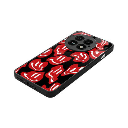 Melting Smiley stylish phone case for oneplus 13 | glossy glass and slim fit